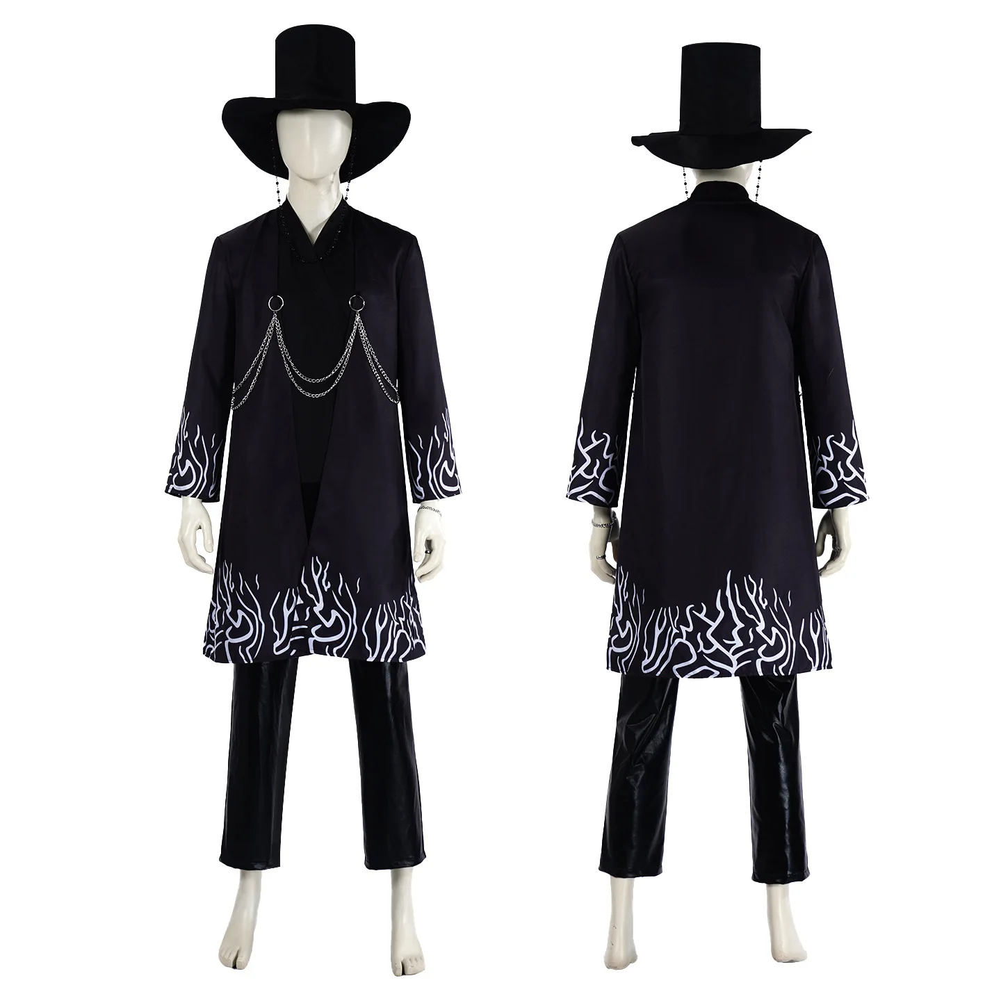 

Kpop Anime Demon Cosplay Hunters Saja Boy Jinu Black Ghost Team Uniform Beads Hat Costume Roleplay Halloween Carnival Party Men