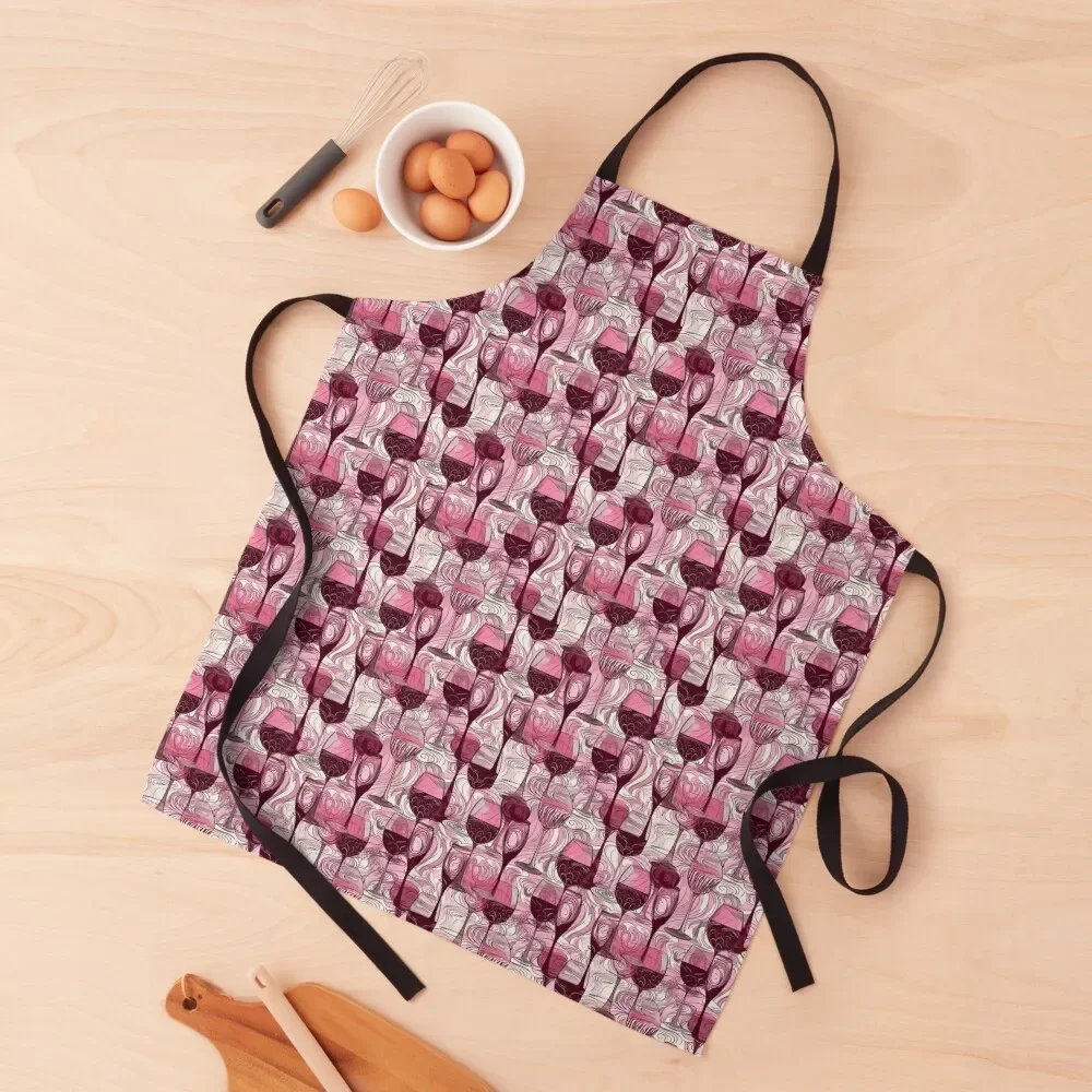 

Pink, red & white wine glass collage Apron Home Supplies kitchen girl Home Utensils Apron