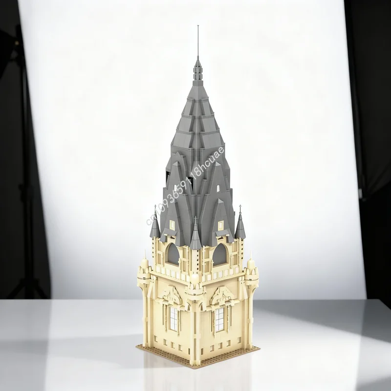 

1291 деталей MOC: Расширение замка Гарри — Большая Восточная башня, конструктор, архитектурная модель, игрушка-кирпичик, рождественский подарок для детей