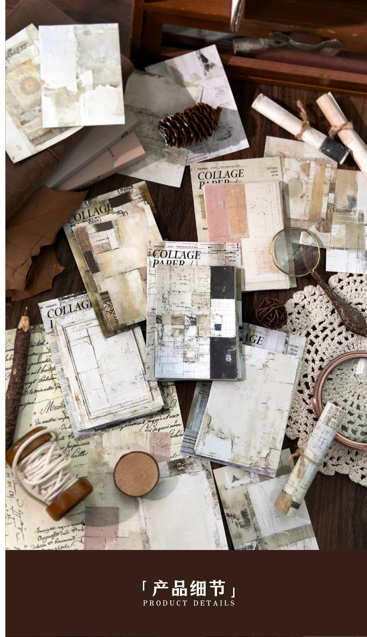 Journal GO 40 Stück Vintage Collage-Materialpapier für Planer Handgemachtes DIY Journaling Tagebuch Album Scrapbooking Hintergrundpapier – Detail 3