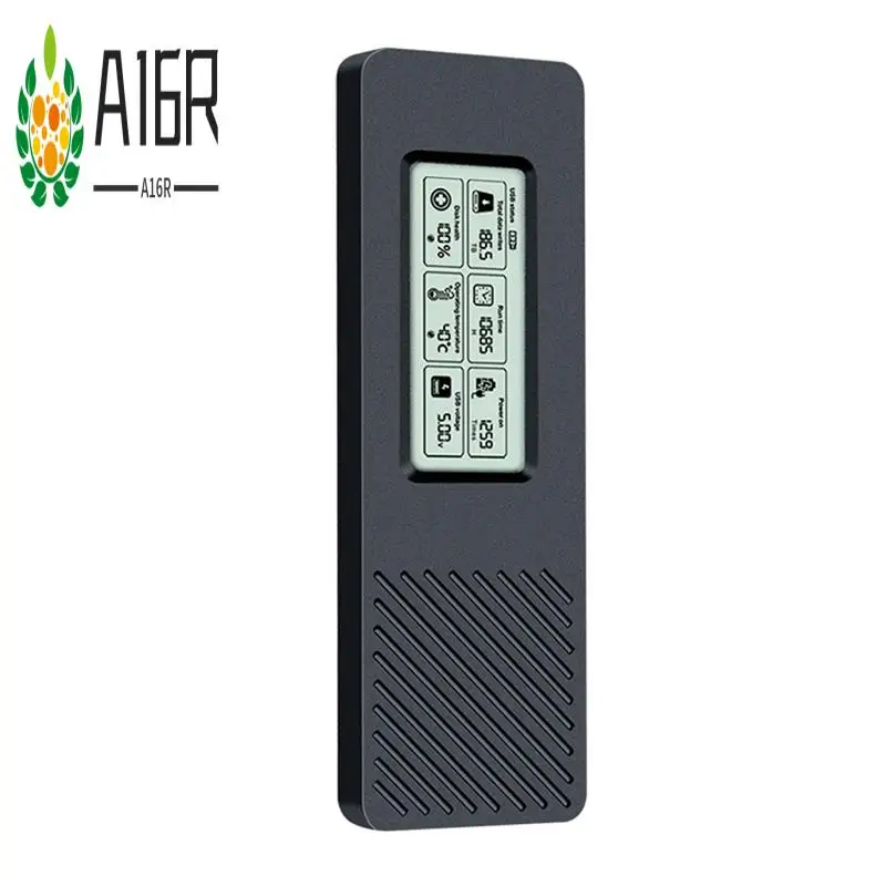 

A16R-M.2 Hard Drive Box NGFF SATA Protocol SSD Enclosure 5Gbps USB3.2 Intelligent Digital Display M.2 SSD Case