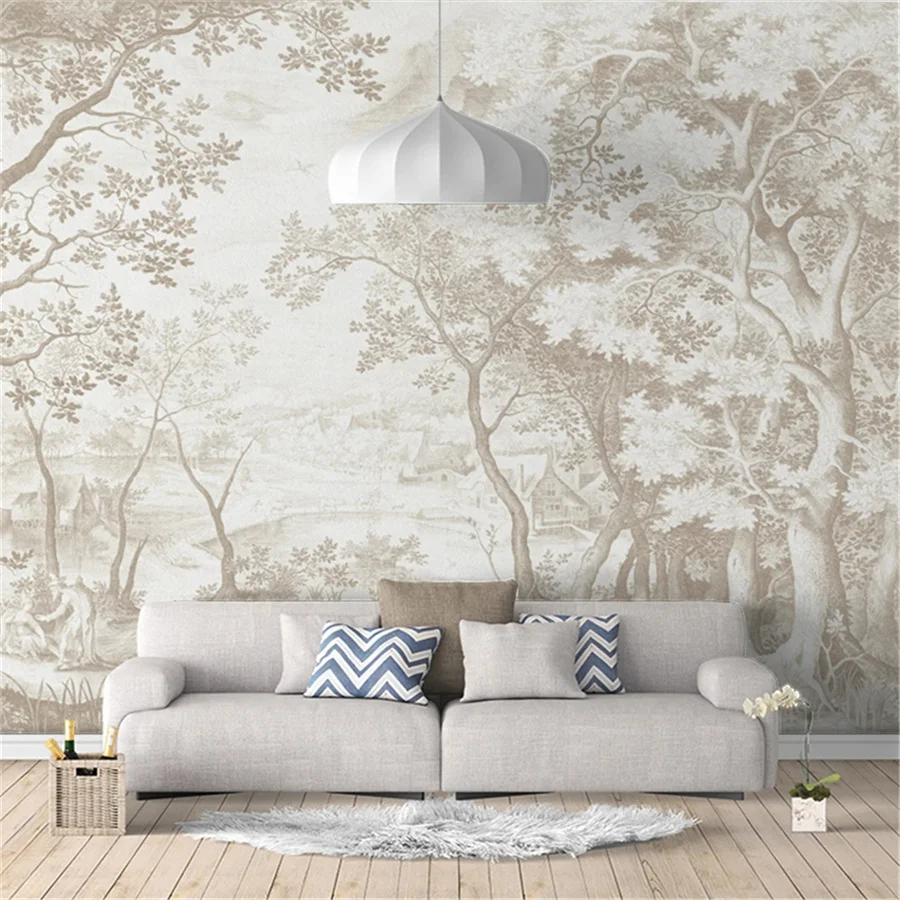 Custom Wallpaper 3D mural European French Forest Landscape papel de parede for Living Room Bedroom TV Background Wall home decor