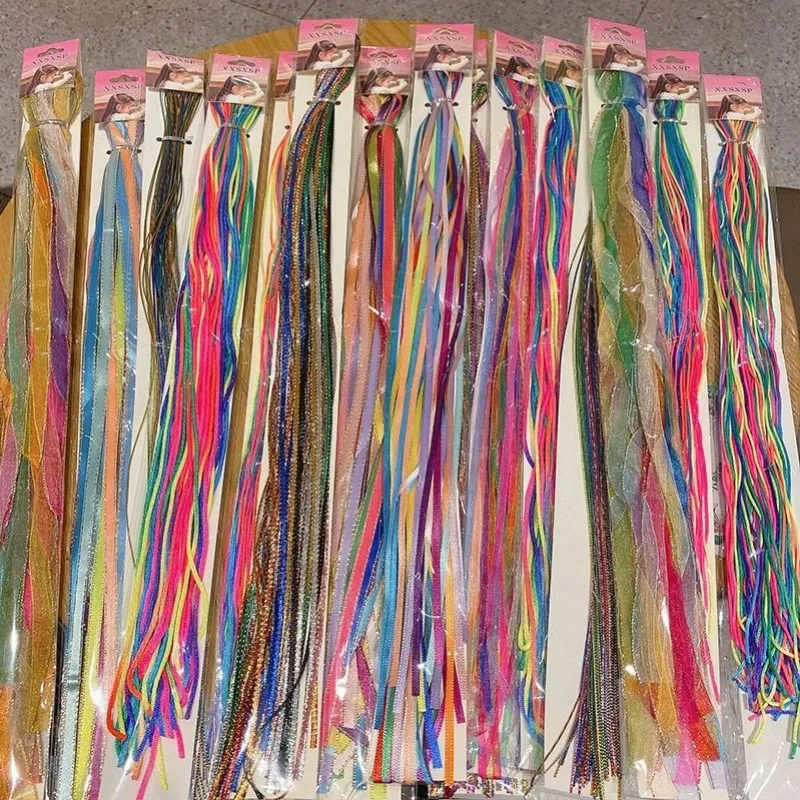 20Pcs Colorful Girls Hair Braids Rope Strands for African Braids Girls DIY 90CM Ponytail Braids Women Styling Hair Accessories