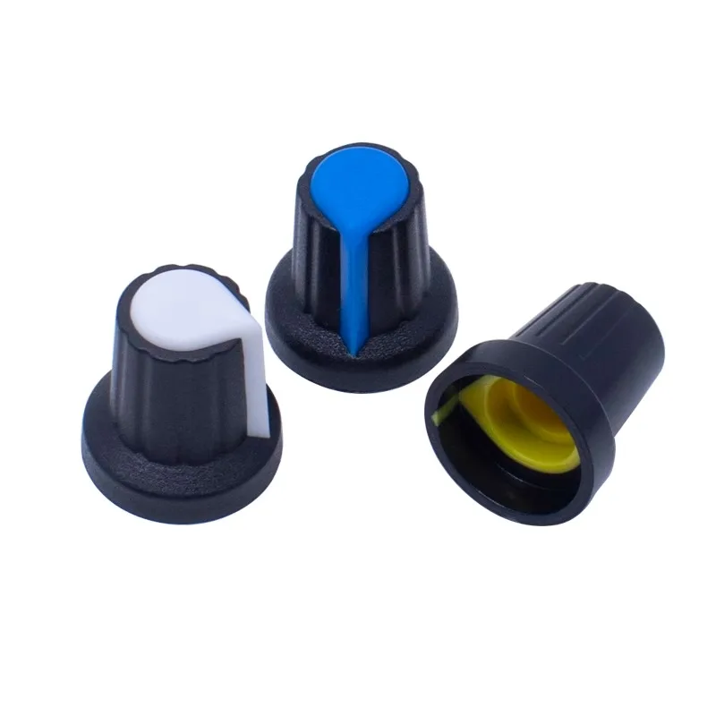 12pcs Potentiometer knob switch ( button A variety of colors) AG2 Plastic knob for Diameter 6mm Plum Handle WH148 switch cap