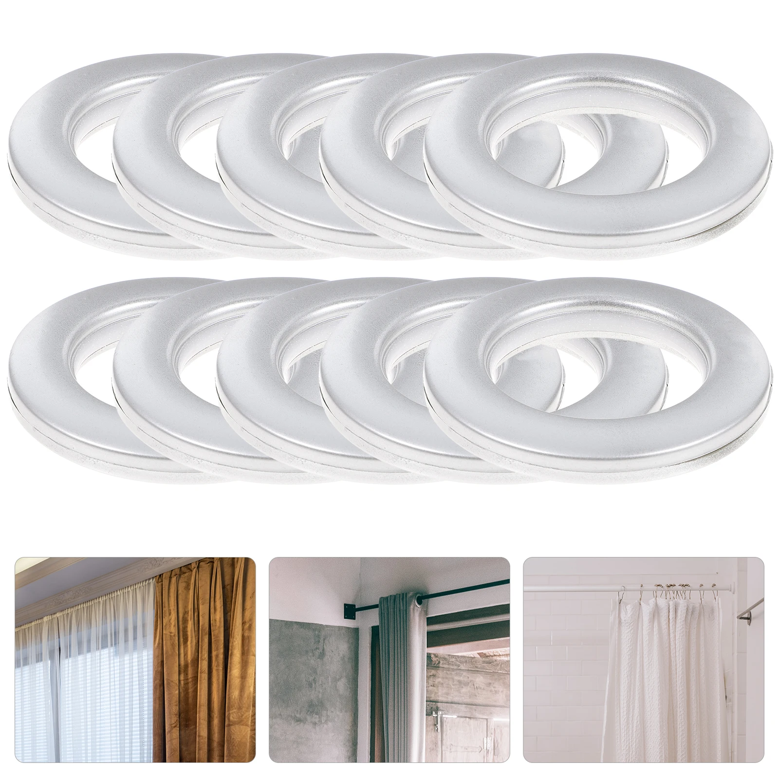 

75Pcs Curtain Grommets Plastic Eyelet Rings Low Noise Sliding Rings for Drapery Curtains Roman Style Reusable Fastener