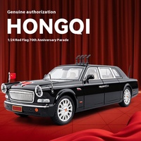 1:24 HONGQI L5 Alloy Limousine Luxy Car Diecast Model 70th Anniversary Parade Car Collect Dispaly Ornament Gift for Boys Kid Toy