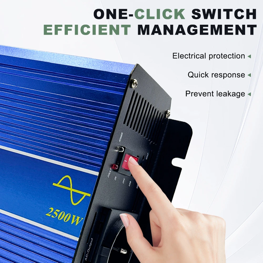 2500W DC 12V To AC 220V Pure Sine Wave Inverter 50Hz 60Hz Voltage Transformer Converter Solar Off Grid Power Inverters