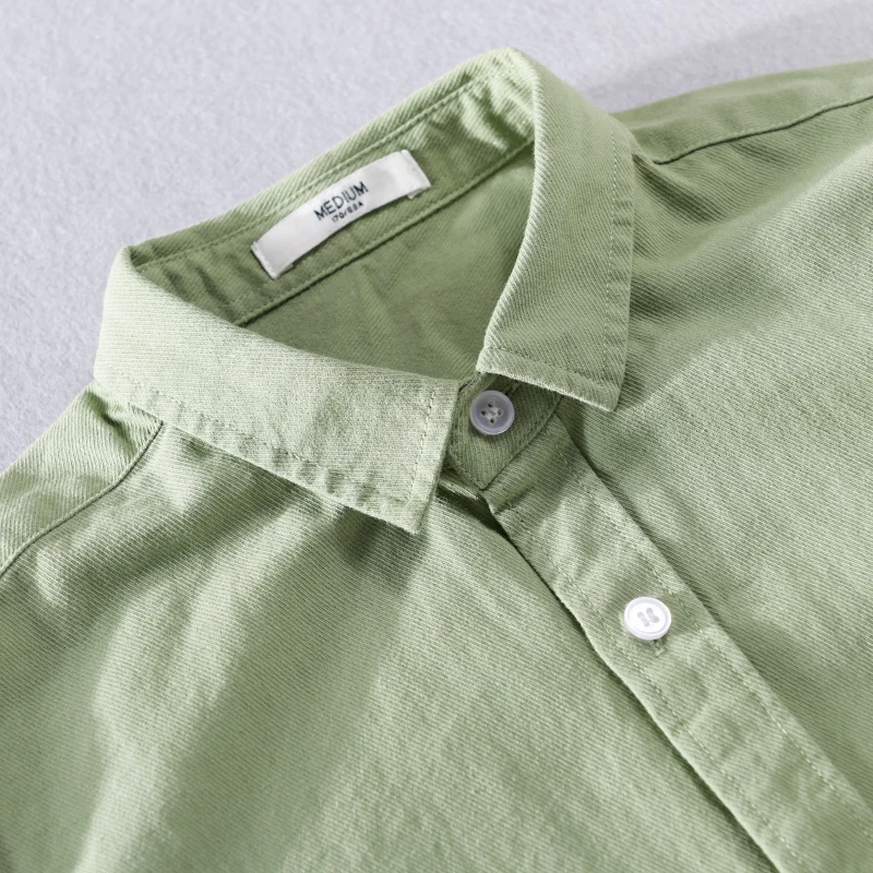 Italy Casual Long-Sleeved Solid Cotton Shirt Men's Brand Trend Top Clothes Comfortable Chemise Homme Fast Drop Shipping
