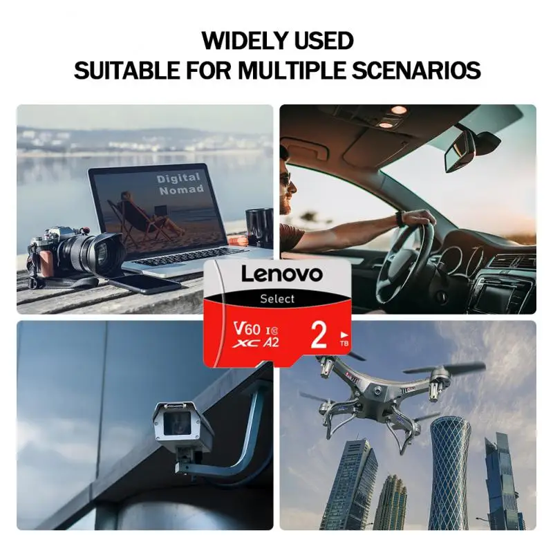 Lenovo 2Tb Hoge Snelheid Geheugenkaart 1Tb Micro Tf/Sd Kaart 512Gb 256Gb Sd Geheugenkaart 128Gb Mini Sd Kaart Met Adapter Voor Stoomdek