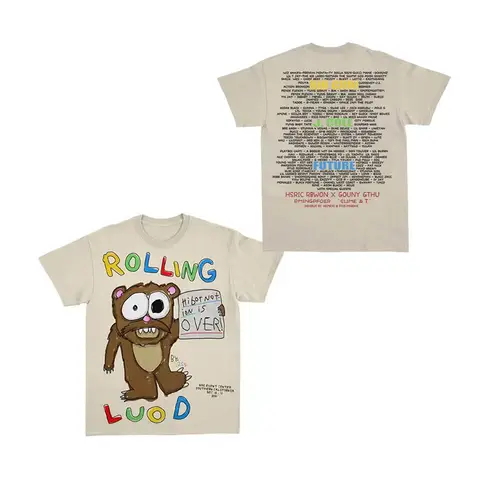 Men's Pure Cotton Clothing Summer Cartoon Graphic Printing Double-sided Y2K Trendy Fashion Items Women's Short-sleeved Tops