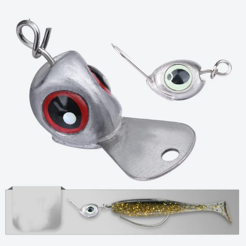 Angelköder mit langer Zunge, Tauchbrett, Schnellwechselhaken, Bleigewicht, Wobbler, Fischaugen, TEXAS Rig, Hindernis-Cross, 5er-Set im Angebot – Detail 7