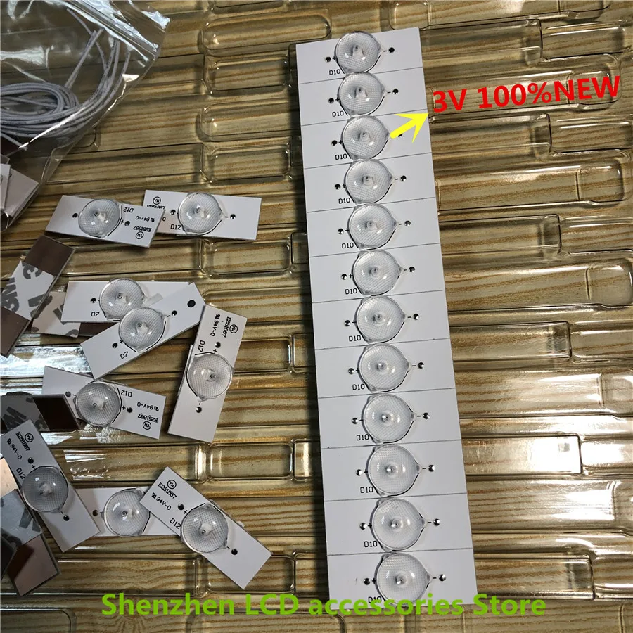 3V 6V LED Bulbs Diodes with Concave Lens for LED Backlight Strip Repair TV 100%NEW