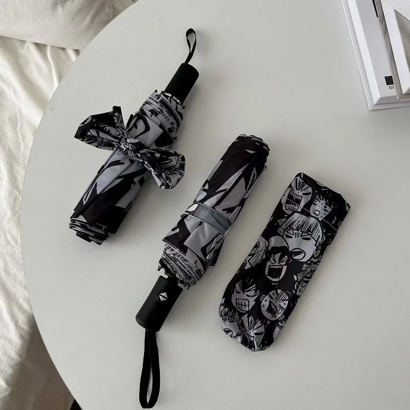 Demon Slayer Kamado Tanjirou Sunumbrella Folding UV Protection Sunshade Umbrella Protable Manual Automatic Capsule Umbrellas