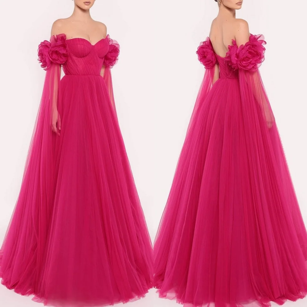 

Customized Exquisite Chiffon Pleat A-line Off-the-shoulder Long Dresses Bespoke Occasion Classic Fashion