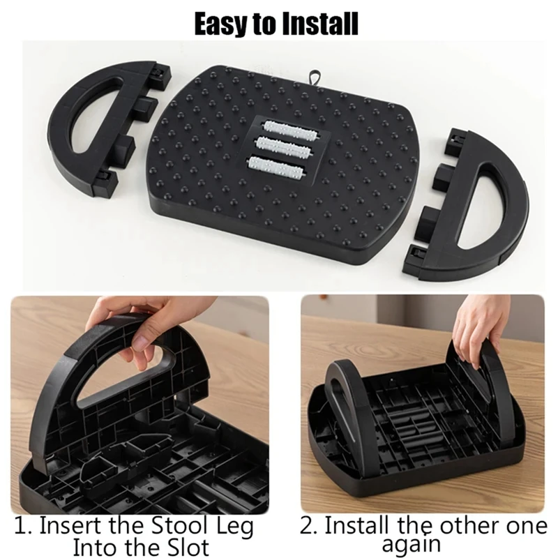 Популярная портативная подставка для ног, нескользящая настольная подставка для ног, эргономичная подставка для ног (с массажными роликами), офисные подставки для ног