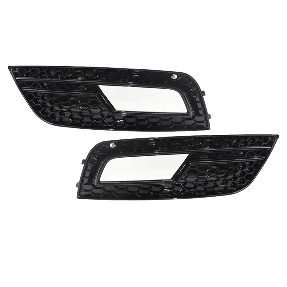 

Front Bumper Honeycomb Grill Fog Light Cover for 2013-2016 Audi A4 B8.5 S-Line S4 Black 8K0807681 8K0807682 -N26R
