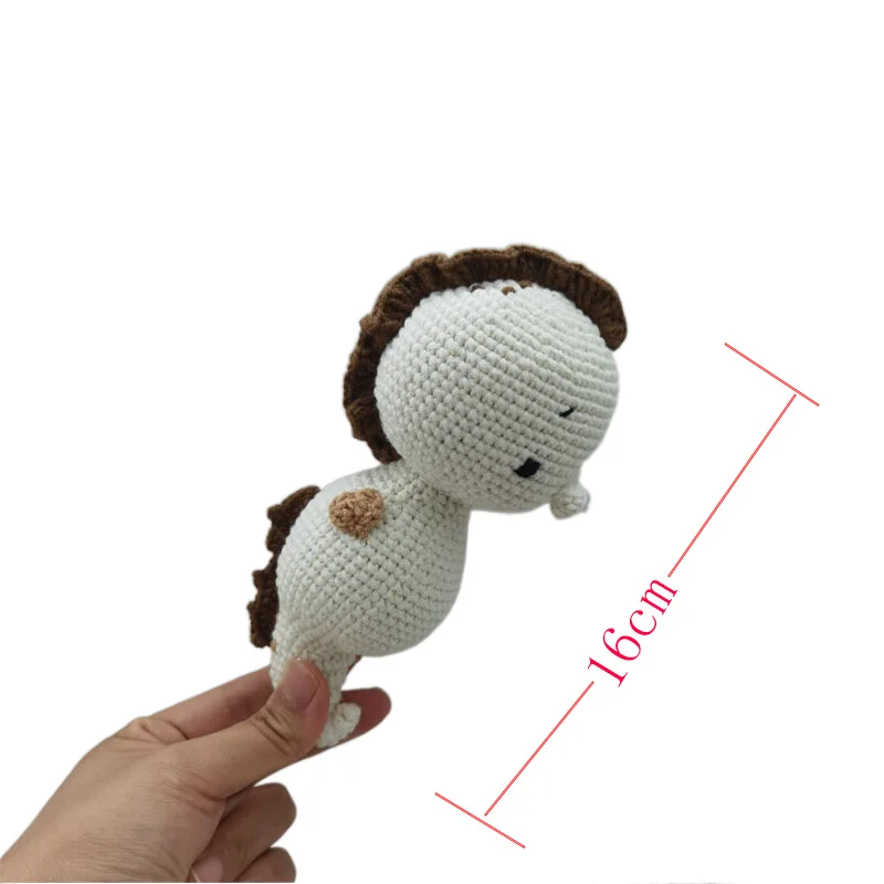 1 Stuk Baby Verpleging Schattige Cartoon Gehaakt Zee Paard Hanger Rammelaar Voor Baby Mobiele Kinderwagen Wieg Ring Accessoires Pasgeboren Grijpen Speelgoed