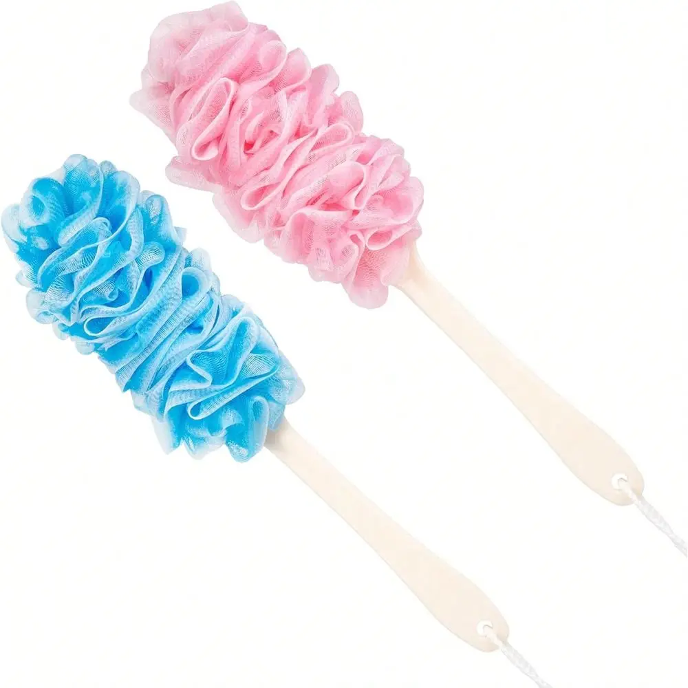 

Мочалка для спины для душа, губка-мочалка на длинной ручке, мягкая нейлоновая сетчатая щетка для тела для женщин и мужчин, 3998468