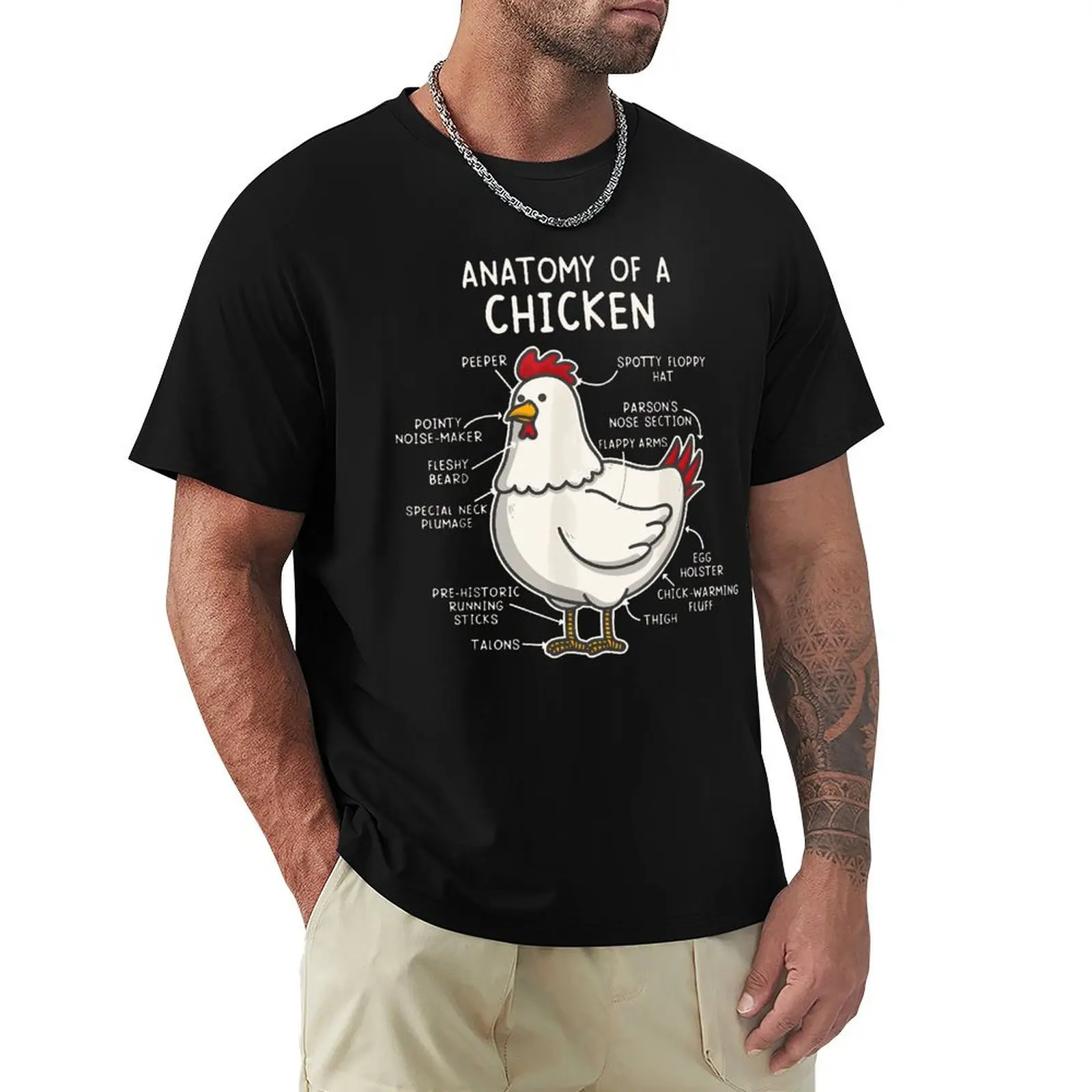 

Funny Anatomy of A Chicken Farm T Shirt Graphic Cotton Streetwear Short Sleeve Birthday Gifts Summer Style T-shirt Mens Clothing