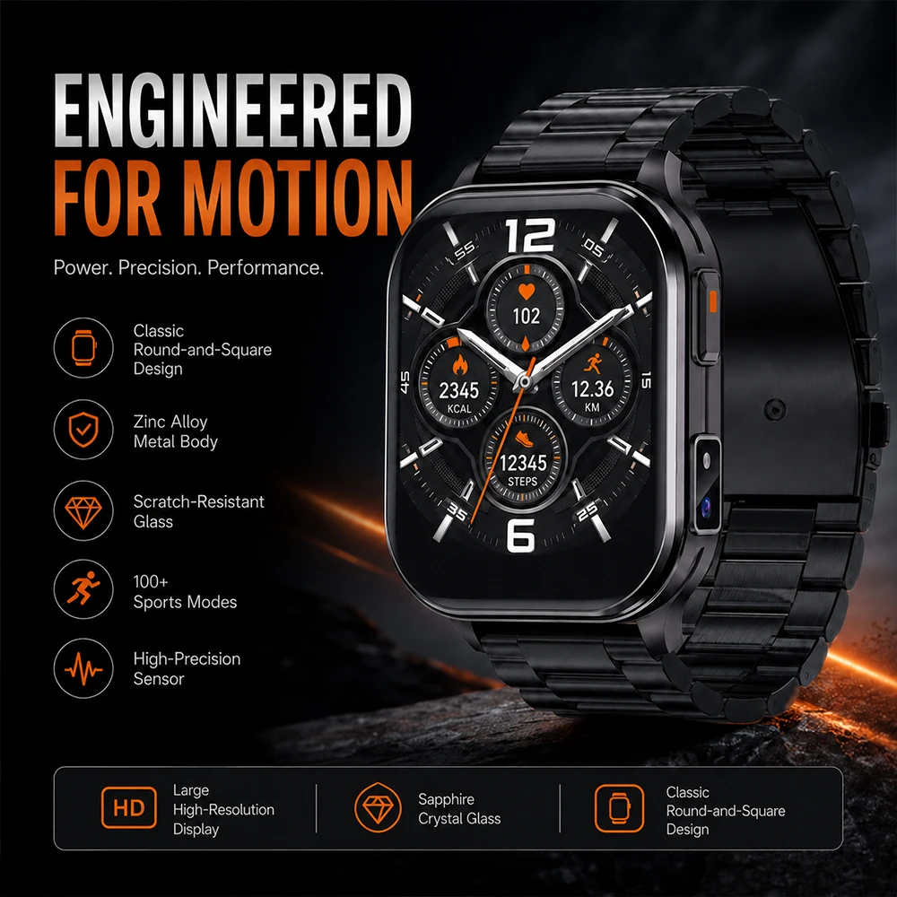 New 670mAh Battery Outdoor Smart Watch 100+ Sports LED Take Video Music Playback Watch Bluetooth Call Smartwatch for Android ios