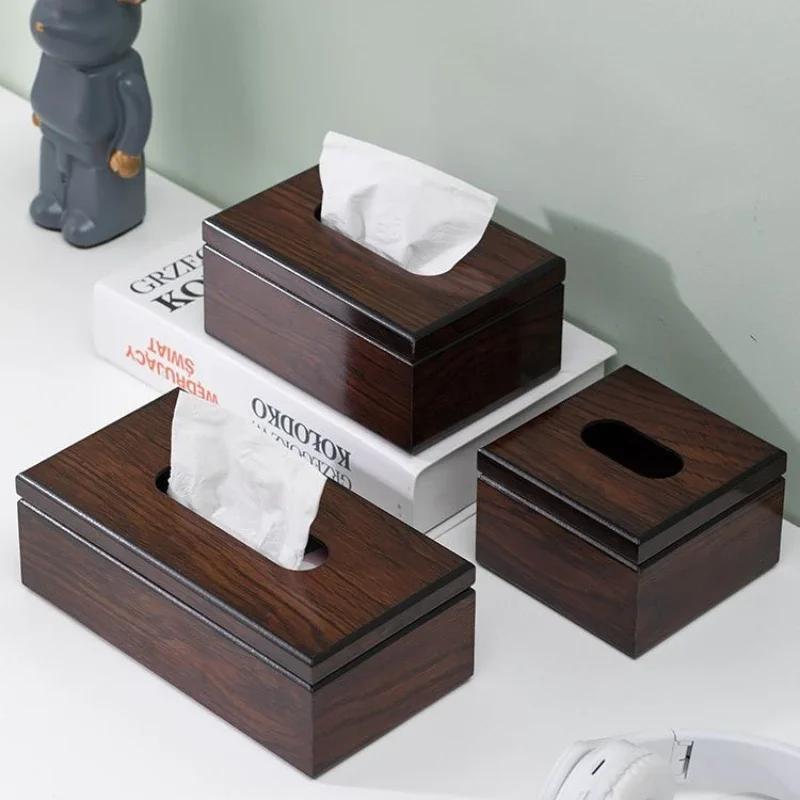 

Walnut Wood Tissue Box Commercial Hotel Restaurant Paper Drawer Square Wooden Box Advertising Paper Drawer