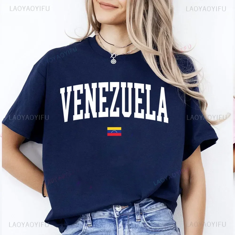 Venezuela Women T-Shirt Proud Venezuelan Venezuela Flag Unisex Streetwear High Quality Crew Neck Tshirt Short Sleeve Tops