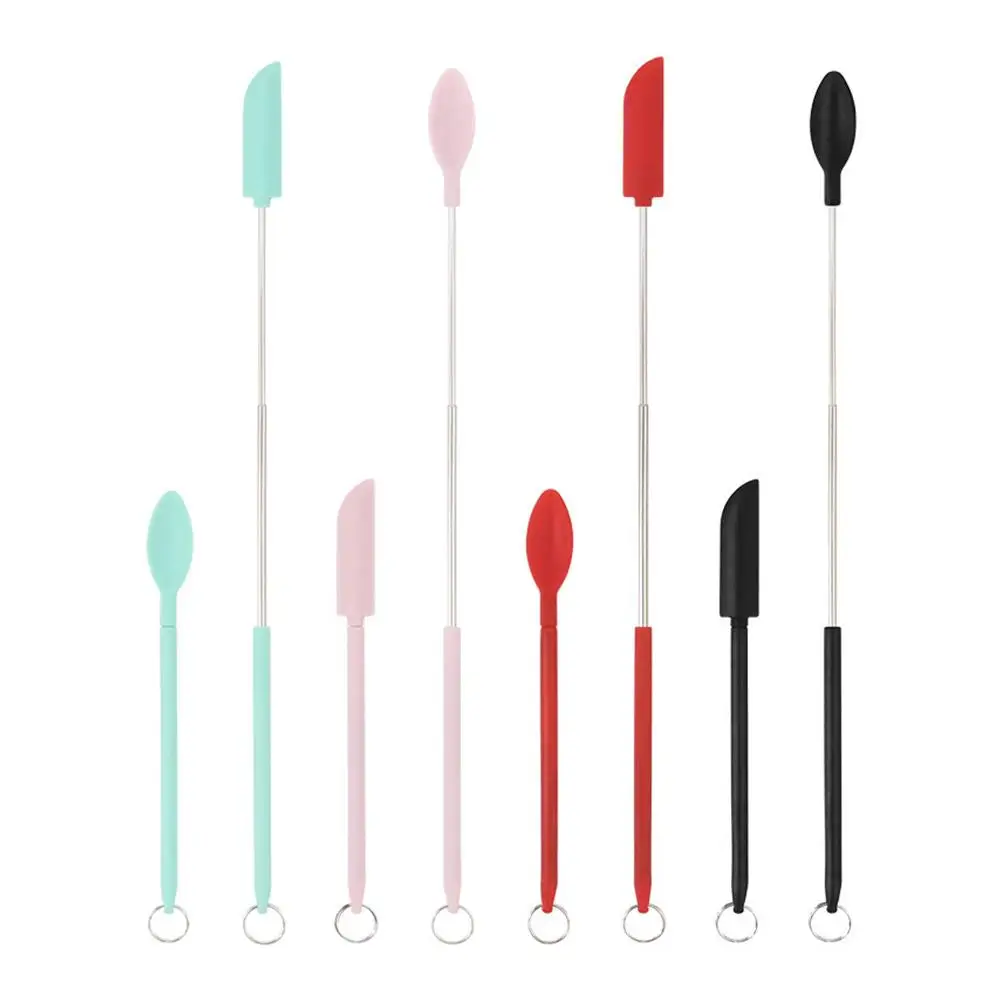 Mini Silicone Spatula Extendable Slicker-Spoon Cosmetic Bottle Jam Scraper Cream Retractable Spatula Scoop Baking Accessories