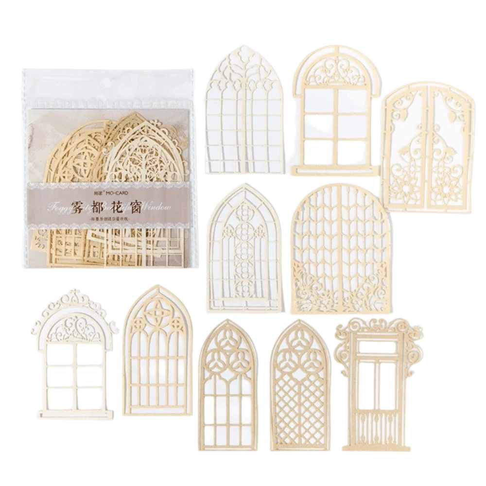 10pcs/Pack Vintage Lace Paper Hollow Out Texture Large Size Craft Paper Pack Cutout Design DIY Handmade