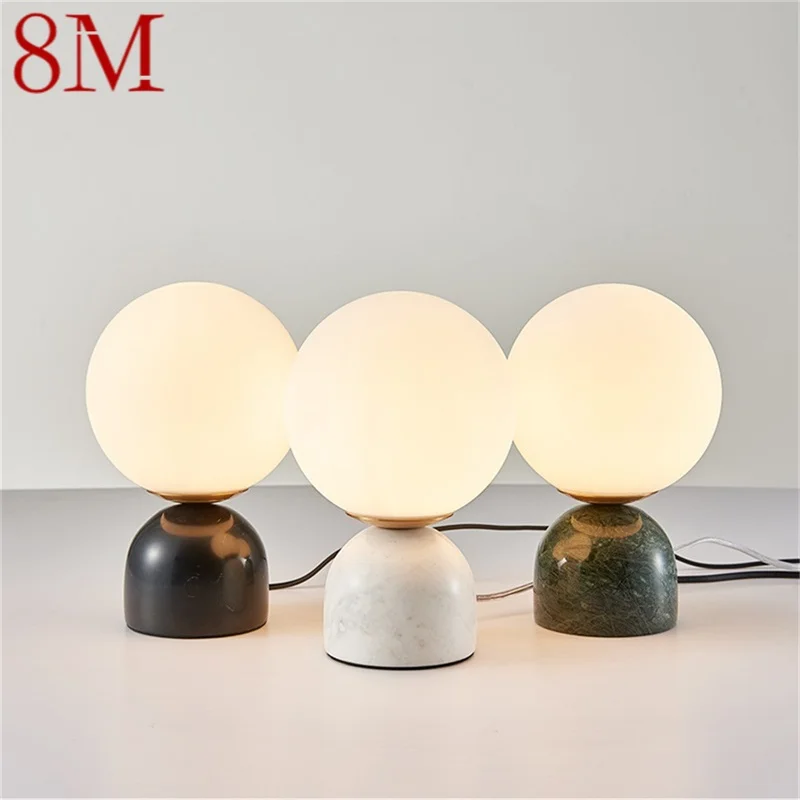 

8M Nordic Table Lamp LED Vintage Glass Creative Design Marble Desk Light Modern For Home Living Room Bedroom Bedside Decor