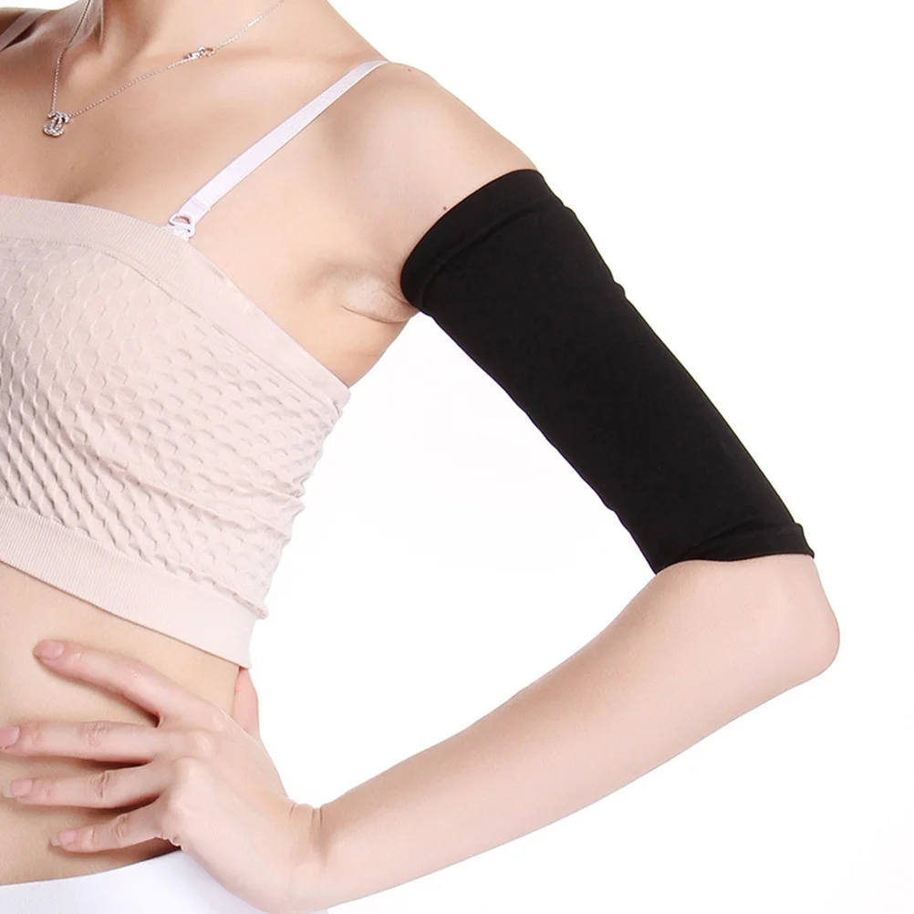 

1 Pair Black Elastic Compression Arm Sleeves Slimming Support Upper Arms Fitness Workout Recovery Arm Shaper Sleeve Health Care