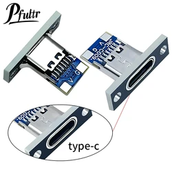 New 1Pcs Type-C Female Connector Jack Charging Port USB 3.1 Type C Socket With Fixing Plate