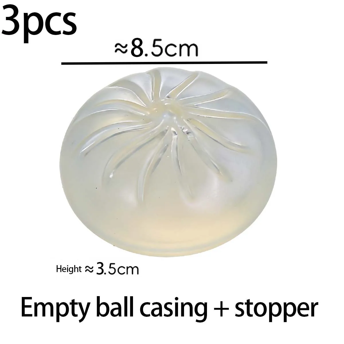 3er-Set Dumpling Squishy Weiche TPR Leere Hüllen zum Selbstgestalten mit Schaumstoffperlenfüllung – Stressabbau-Fidget-Spielzeug, Blanko-Bastelbedarf mit Stopfen