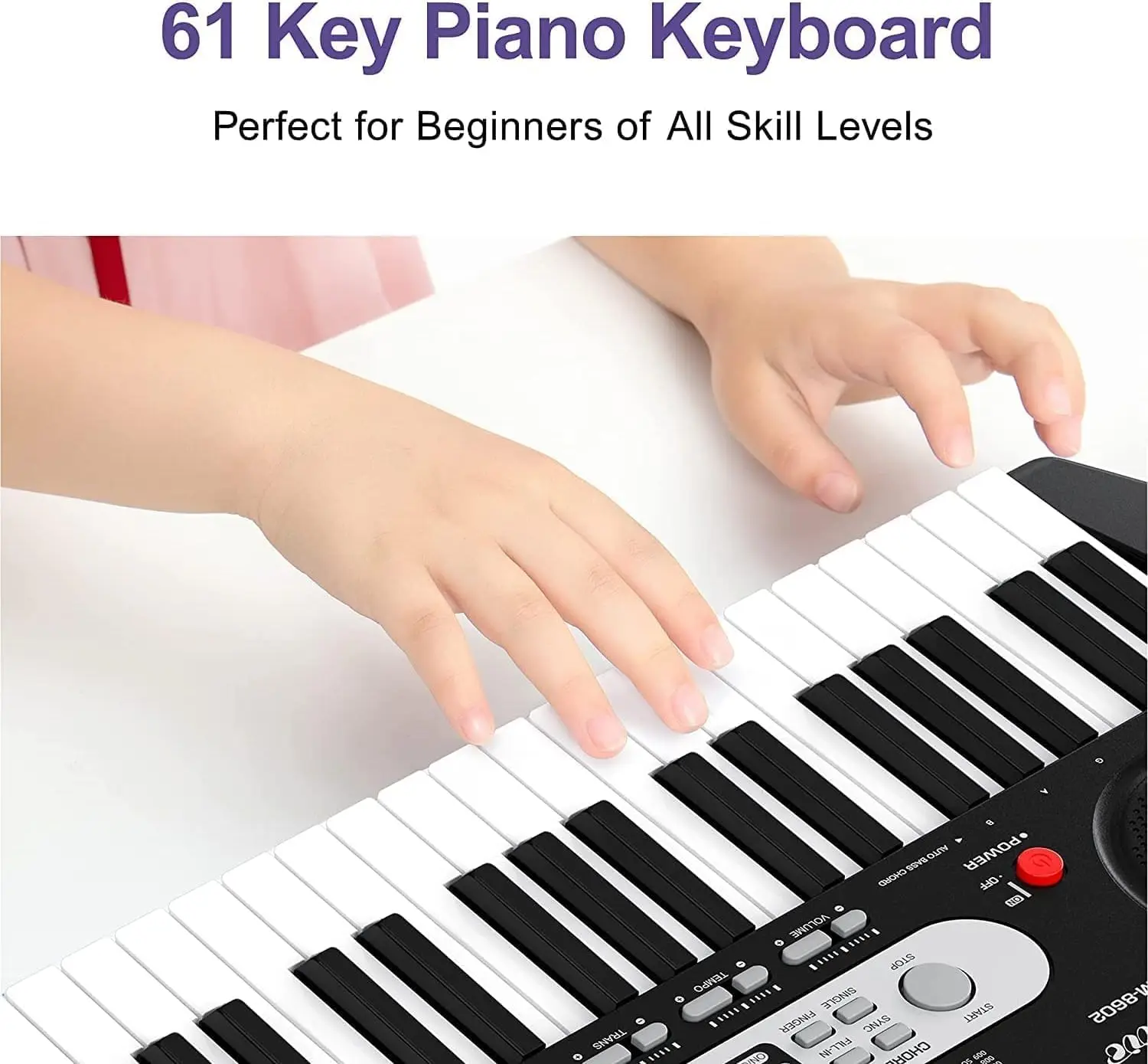 61 Key Keyboard Piano, Portable Electric Piano Keyboard with Microphone and Headphone Mode, Full Piano Keyboard