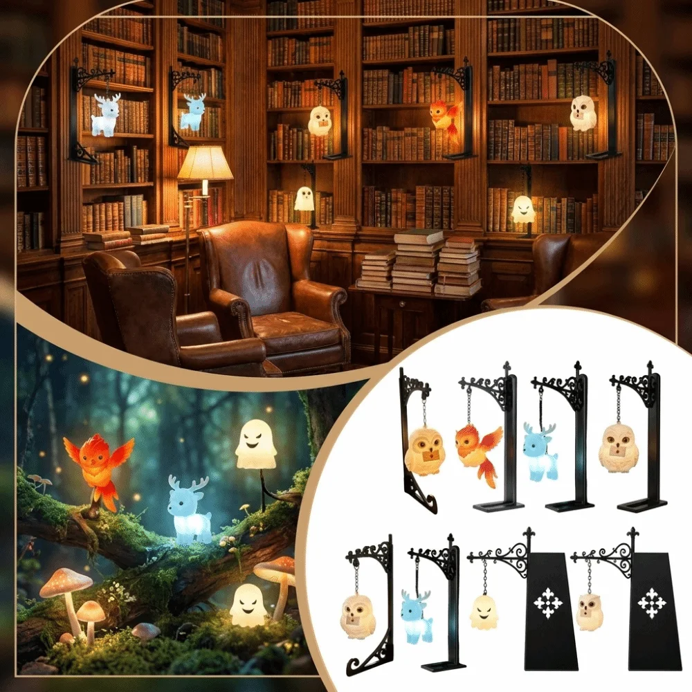 Vintage Style Library Lantern Soft Mild Light Decorative Lighting Night Lamp Sturdy Fine Craft Bookshelf Lamp Library