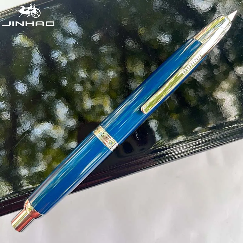 JINHAO 10-pers Vulpen Intrekbare EF/F-punt Metaal met clip Schrijven Inkt Pen Converter Schoolbenodigdheden Briefpapier PK A1 A2