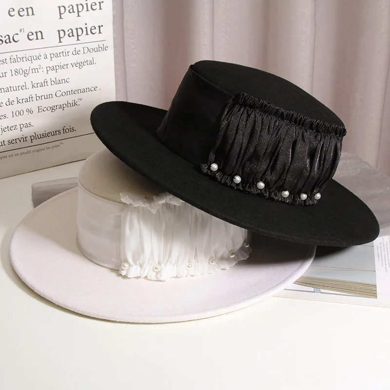 

Women's british top hat summer domo hat luxury wool fedora free shipping fashion elegant women's hats new 2023 panama for girl