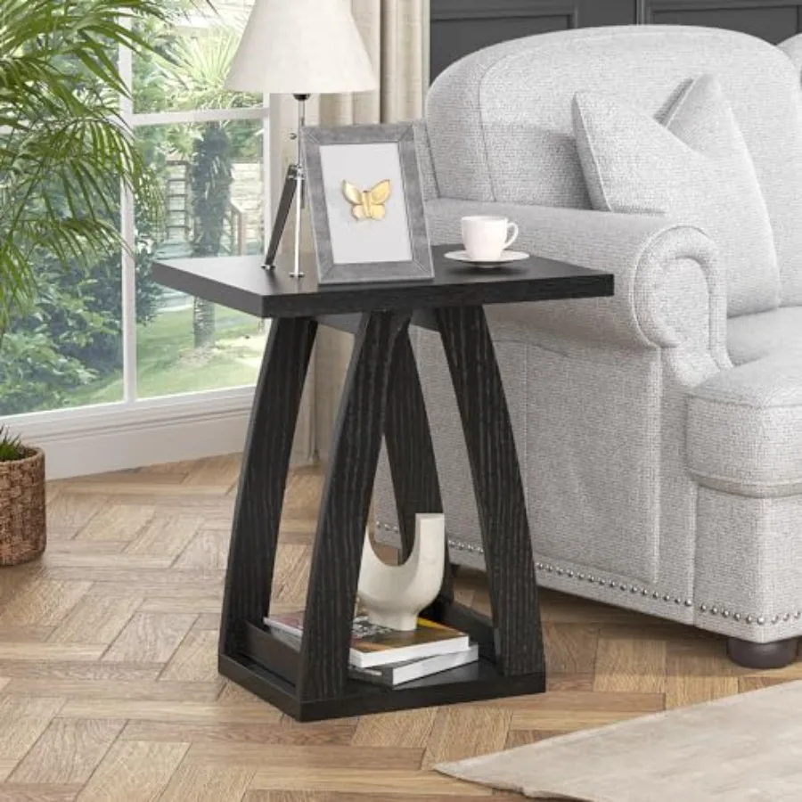 

End Tables Living Room Side Table Beside Sofa Nightstand for Bedroom Couch Side Table with Shelf Modern End Table for Living Ro