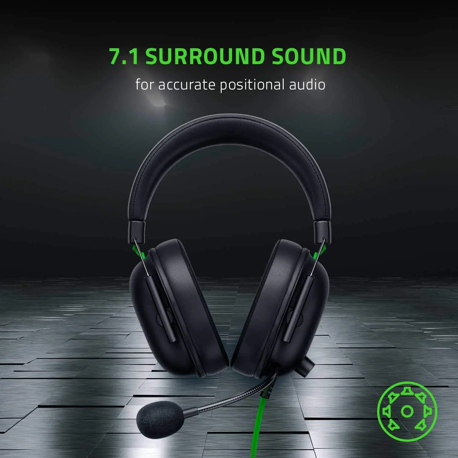 Razer-auriculares BlackShark V2 X con cable, dispositivo de audio con cancelación de ruido pasiva avanzada, sonido envolvente 7,1, micrófono cardioide hiperclaro