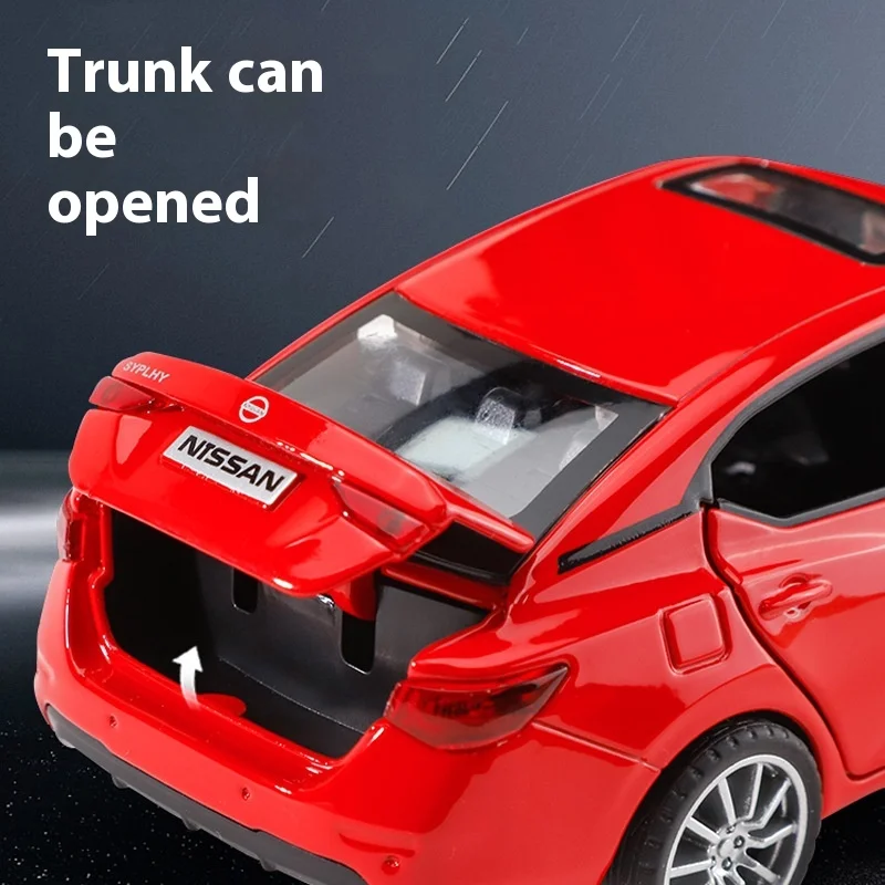 طراز سيارة من سبيكة معدنية للأطفال من نيسان سيلفي-دييكاست ، صوت وضوء ، سيارة لعبة ، زخارف بتحكم مركزي ، هدية عيد ميلاد للأولاد ،