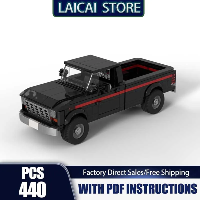 Moc tijolos de construção F-250 singlecab 8wide caminhão modelo tecnologia bloco modular campeão velocidade carros brinquedo diy conjunto montagem presente