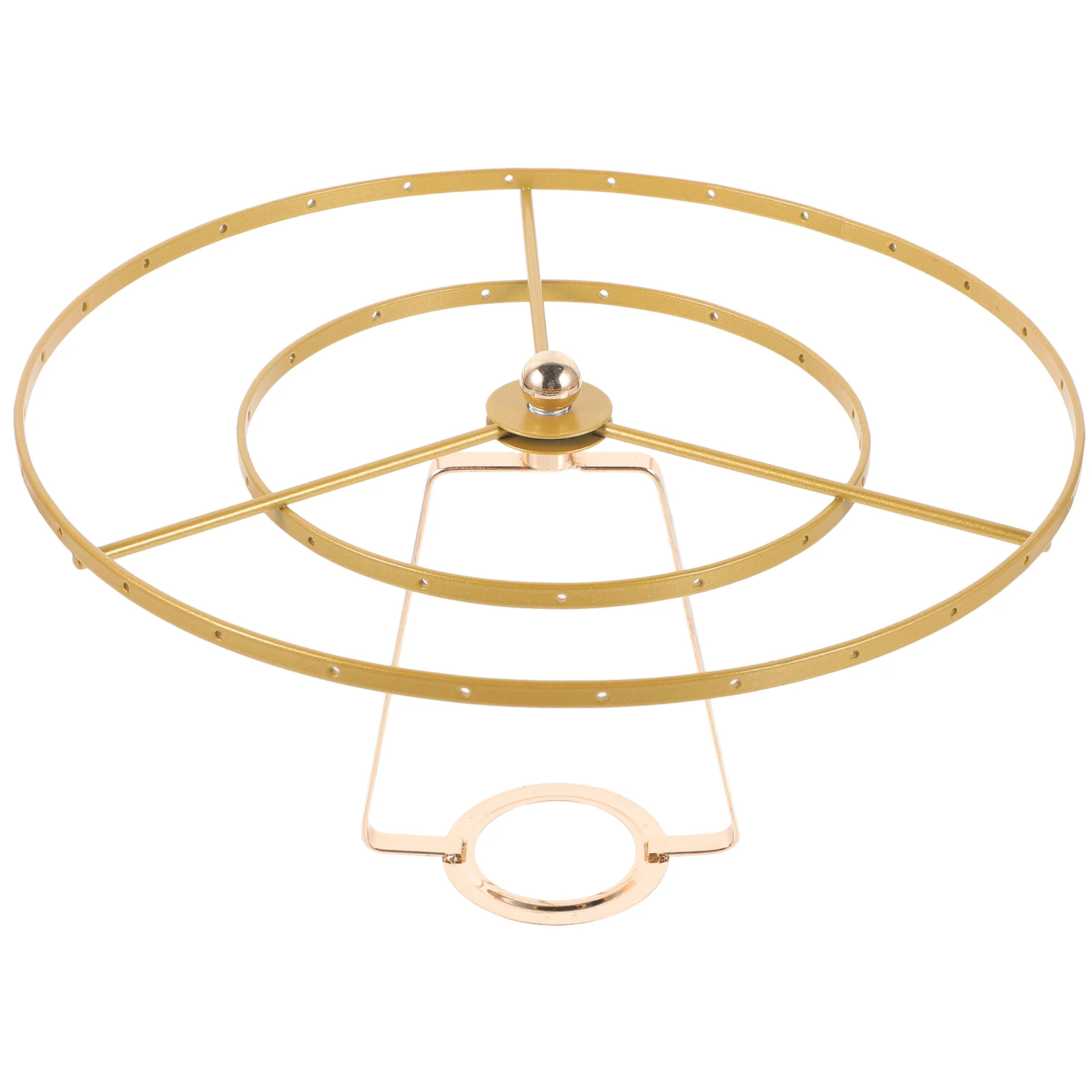 

Double Layer Shell Lamp Stand Chandelier Frame Metal Retro Lampshade Bracket Vintage Ring Set Wire Guard Modern DIY Light Cover