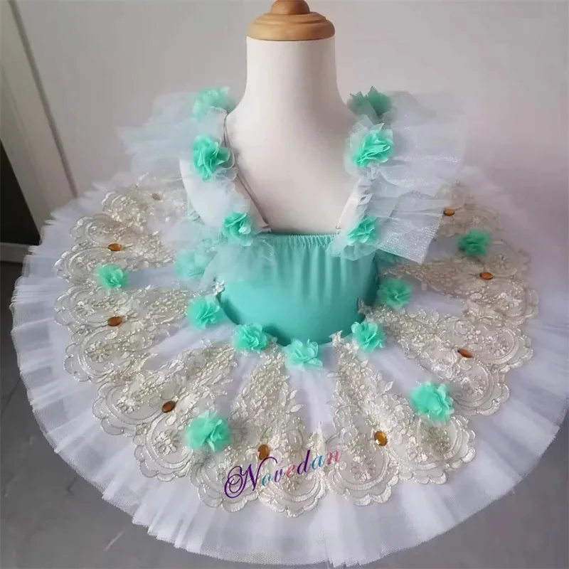 az15フラワーガールズプロフェッショナルバレリーナ子供大人のダンス服子供白鳥パンケーキチュチュ衣装バレエd