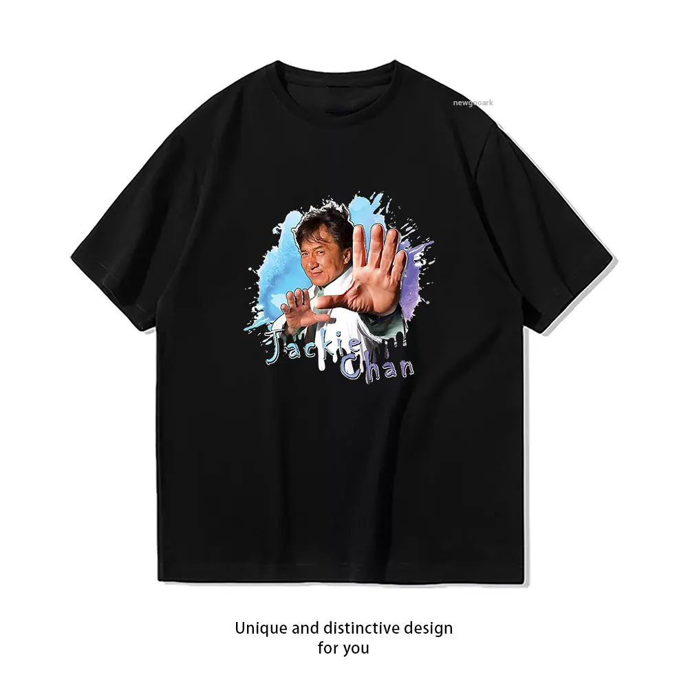 Jackie Chan Splash colour T-shirt Woman Man Casual Cotton Graphic T Shirts Adult  Tops Tee Short-sleev Breathable