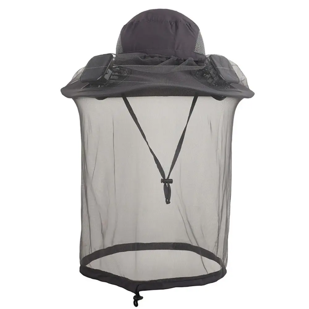 New Solar Powered Solar Fan Hat Dual Fans Wide Brim Cooling Fan Hat Cooling Fans Detachable Mesh Anti-UV Sun Hat Beach