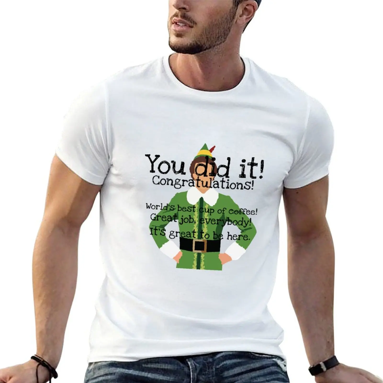 

the Buddy high t shirt brand men luxury 100% coffee shirts worlds cotton cotton quality t best cup T-Shirt of elf