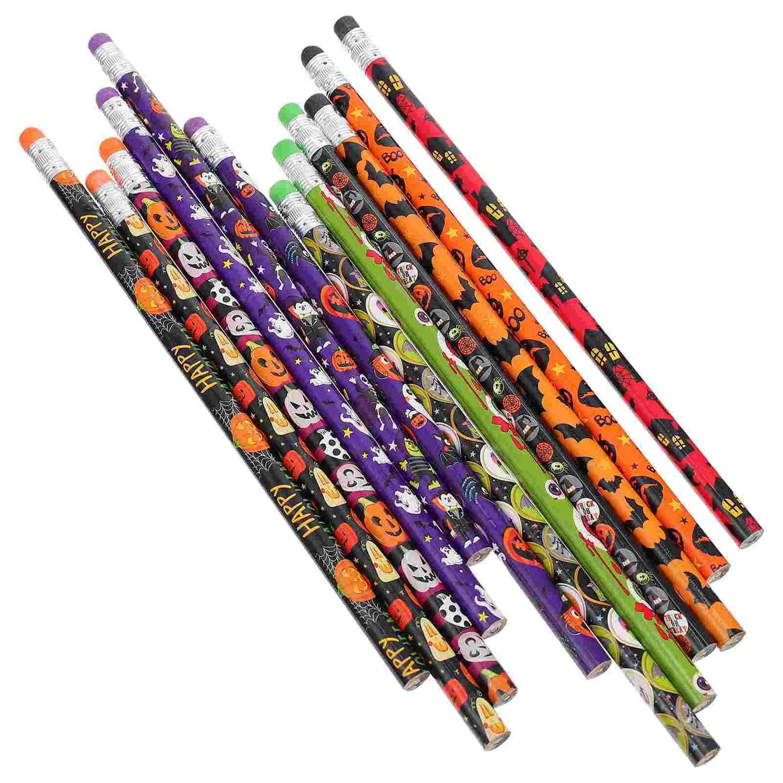 60 PCS Halloween Pencil Writing Pencils Adult Girl Drawing Bags Filler Wood Students Themed Stationery