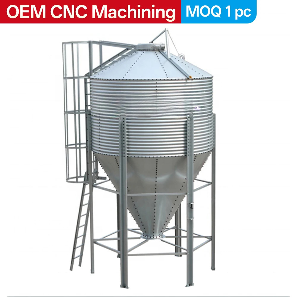 Custom Galvanized Corrugated Steel Feed Silo Grain Storage Bin Poultry Chicken Pig Farm Feed Tower Livestock Feeding Storage
