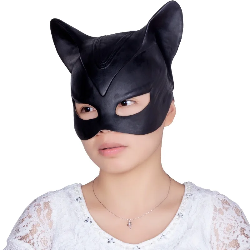 Sexy Cat Woman Selina Kyle maska lateksowa superbohater film przebranie na karnawał impreza z okazji Halloween maski