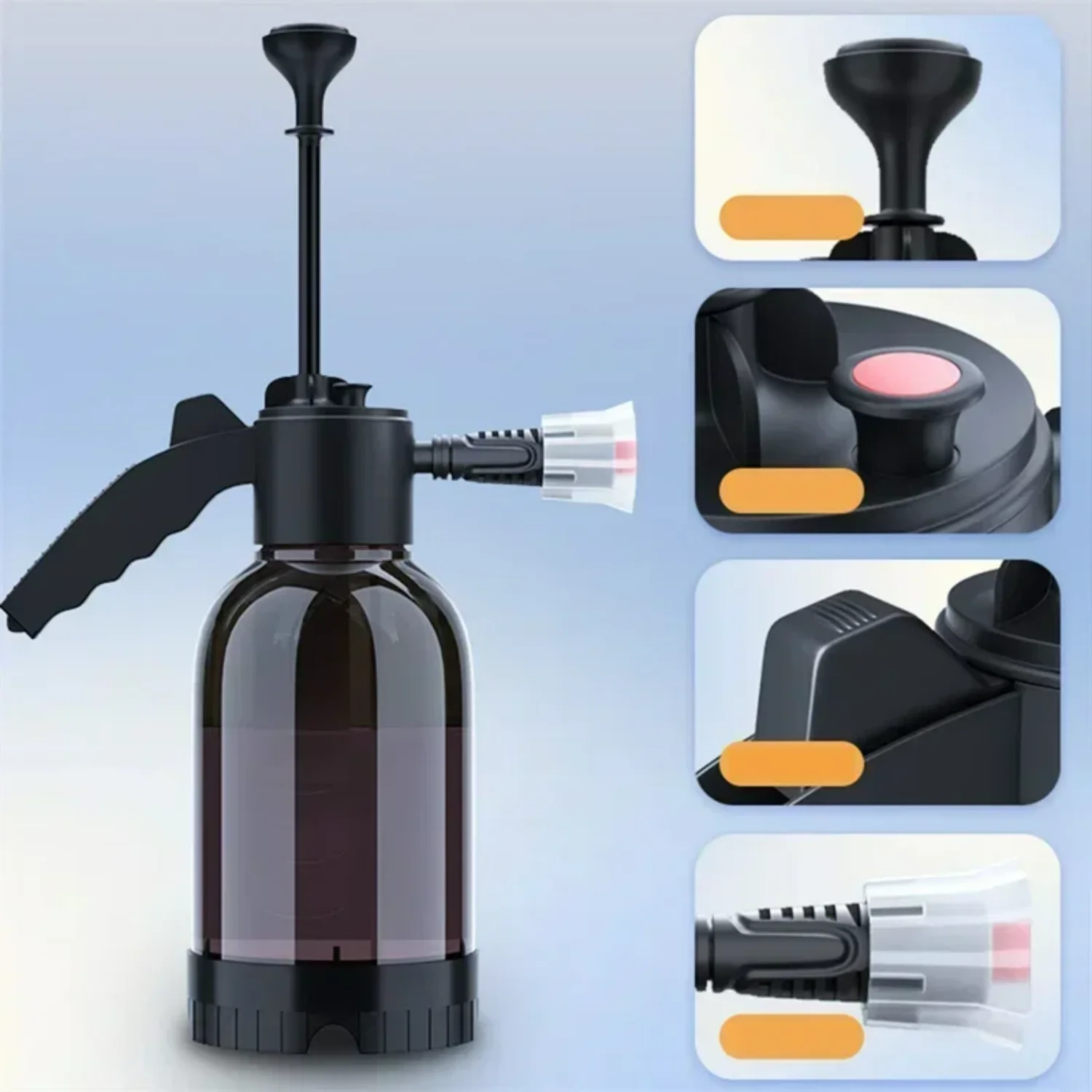 2L Foam Sprayer Car Wash Hand-held Foam Watering Can Air Pressure Sprayer Plastic Disinfection Water Bottle Car Cleaning Tools