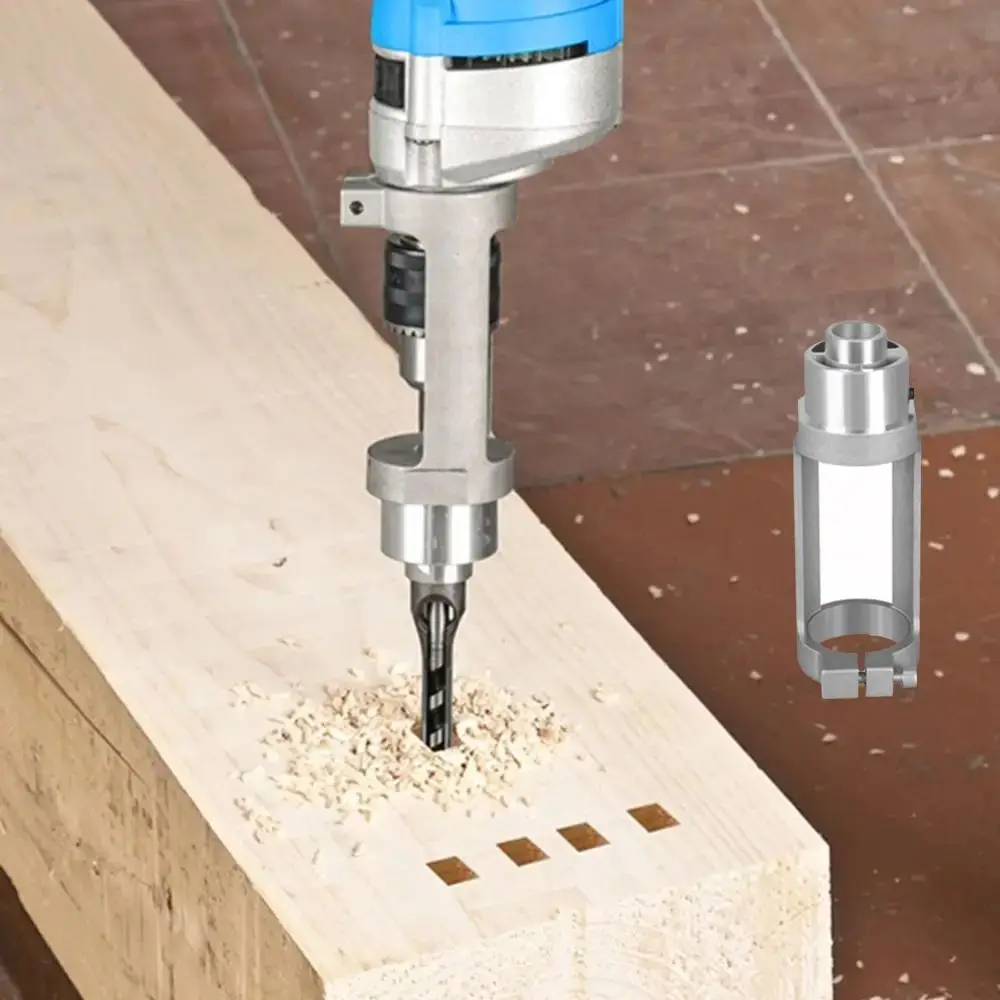 

Mortising Square Hole Drill Bit Adapter Hole Opener Convenient Fixing Drill Bit Fixing Bracket Wear-resistant Sturdy